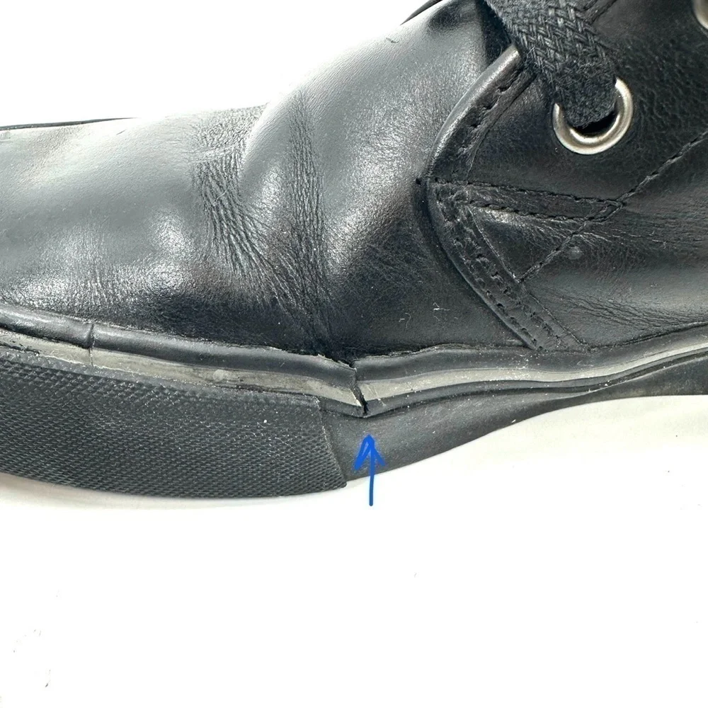 Polo Ralph Lauren Maykn Oil Leather Chukka Boots Mens 9 Black Shoes Preppy